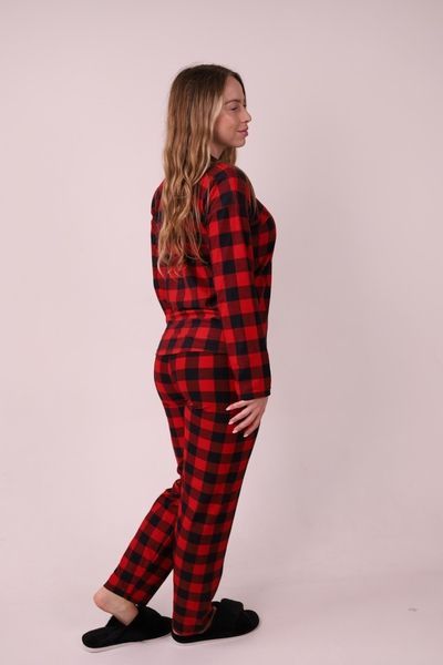 Жіноча піжама мікробайка сорочка + штани батал 5655-1 Червоний 3XL 5655che5XL фото от Валентина Линджери
