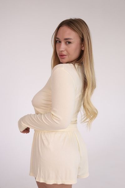 Жіноча піжама віскоза в рубчик VL 0185 Лимонний 0185XL2XL фото від Валентина Лінджері