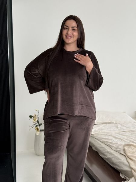 Жіночий костюм велюровий кофта+штани 096 Коричневий 096korXL2XL фото від Валентина Лінджері