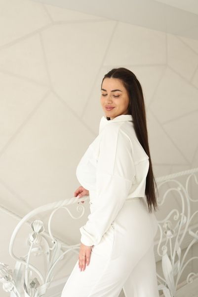 Жіночий костюм велюровий "Кофта + штани з Кантом" VL 0135 Білий 0135biXL2XL фото від Валентина Лінджері