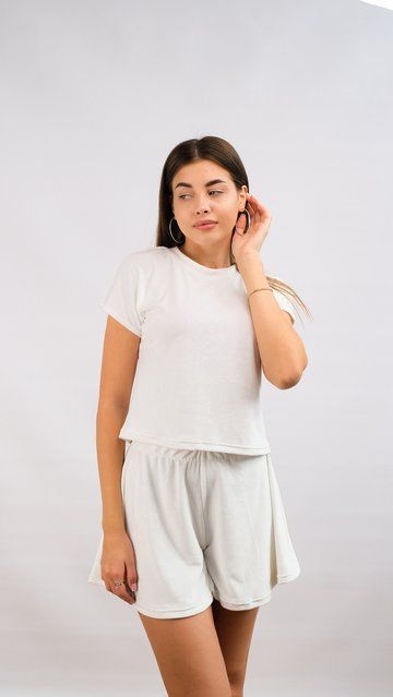 Женская пижама велюровая шорты-юбка + футболка VL 059 059biXL2XL фото от Валентина Линджери