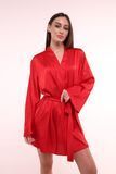 Жіночий халат шовк Армані короткий VL 0152 Червоний 0152cheML фото Valentine Lingerie