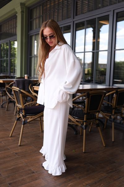 Жіночий костюм сорочка+штани жатка VL 0142 Білий 0142biXL2XL фото від Валентина Лінджері