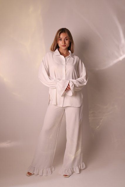 Жіночий костюм сорочка+штани жатка VL 0142 Білий 0142biXL2XL фото від Валентина Лінджері
