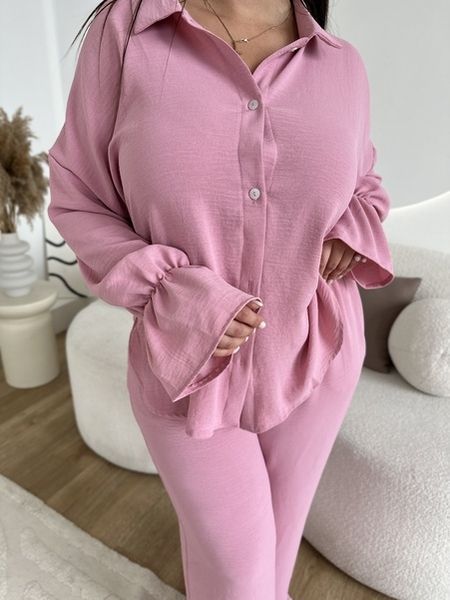Жіночий костюм сорочка+штани жатка VL 0142 Пудровий 0142puXL2XL фото від Валентина Лінджері