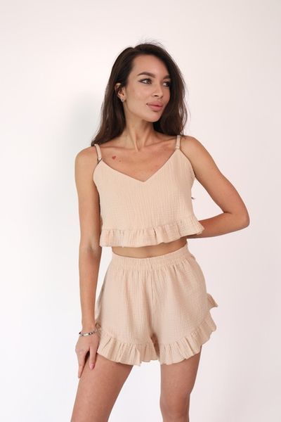 Женский комплект шорты+топ из муслина VL 075 075beXL2XL фото от Валентина Линджери
