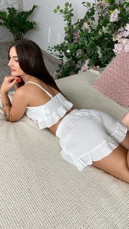 Жіночий комплект шорти+топ з мусліна VL 075 Білий 075biXL2XL фото від Валентина Лінджері
