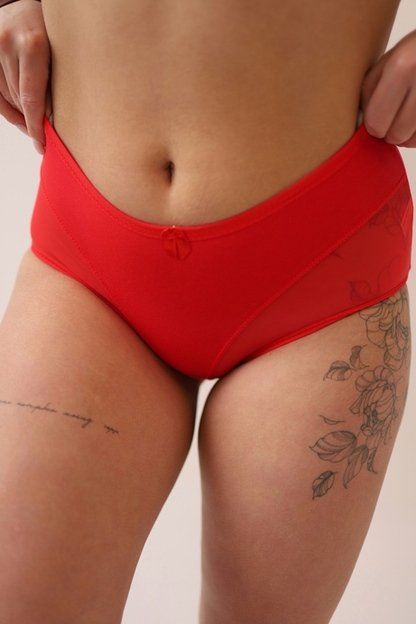Женские трусики слипы хлопковые с сеточкой 7025 7025cheXL фото VL 1