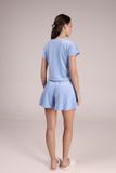 Женская пижама велюровая шорты-юбка + футболка VL 059 059blXL2XL фото Valentine Lingerie